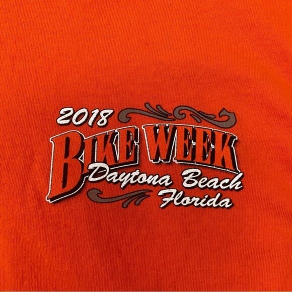 2018 Bike Week Daytona beach muscle graphic muscle t-shirt orange unisex medium - Picture 8 of 11